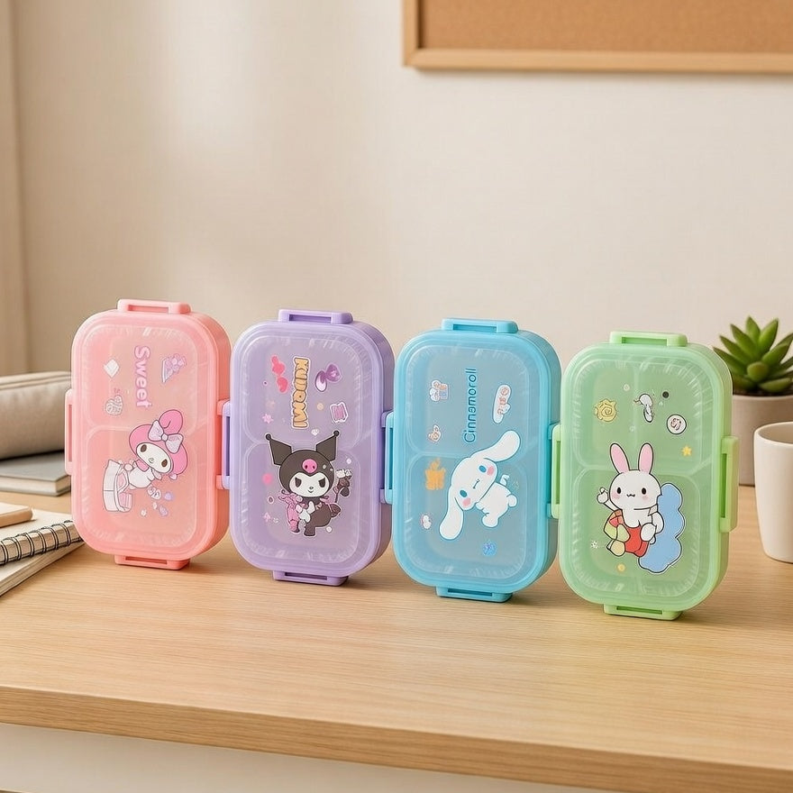 Three Compartment Stainless Steel Lunch Box (Random Color) 029-5