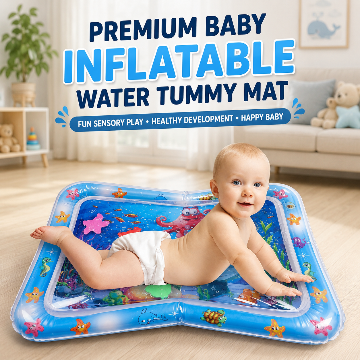 Premium Baby Inflatable Water Tummy Time Mat