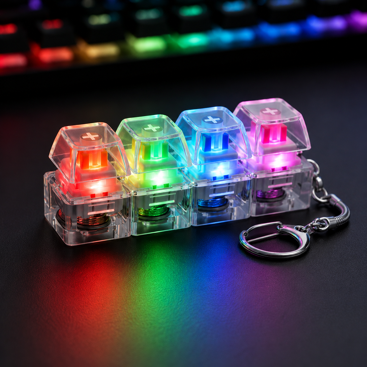 Keyboard Fidget Stress Relief Keychain for Kids & Adults (Random Colors | KC
