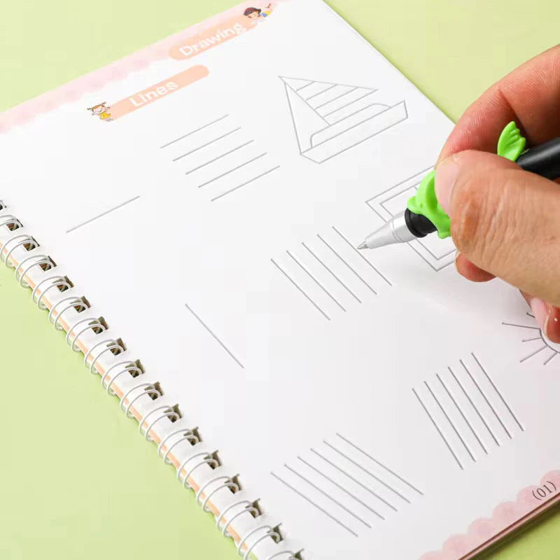 Sank Magic Practice Copybook Set – 4 Reusable Books, Magic Pen & 5 Refills