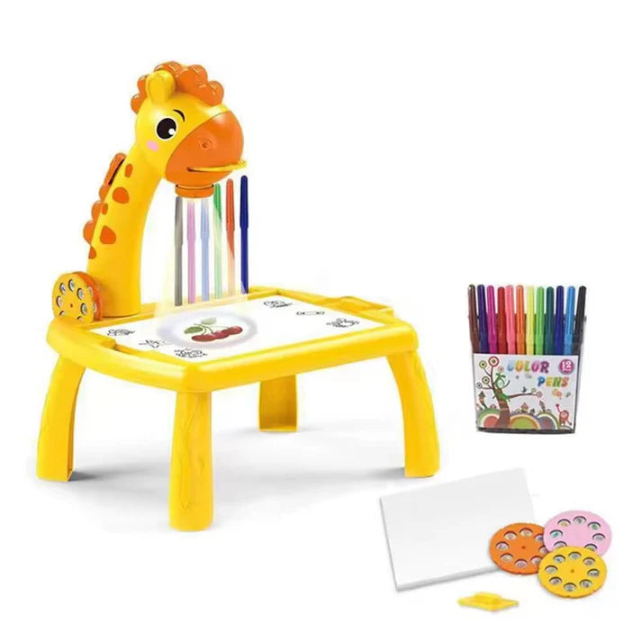 Creative 3-in-1 Giraffe Art Projector & Drawing Board for Children