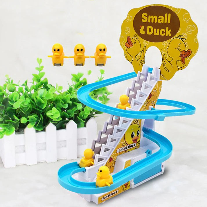 Duck Climbing Stairs Toy with Colorful Lights & Fun Music