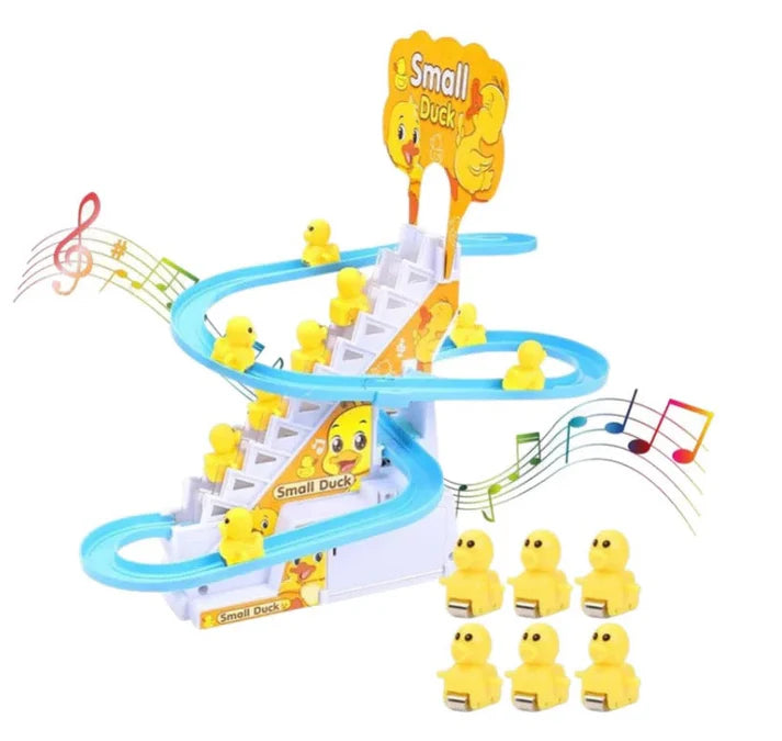 Duck Climbing Stairs Toy with Colorful Lights & Fun Music